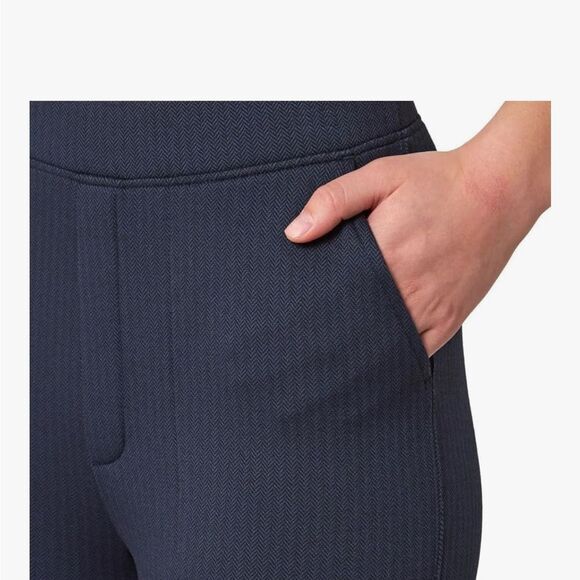 Mondetta Women's Pull-On Herringbone Straight Leg Pants Navy - Picture 4 of 5